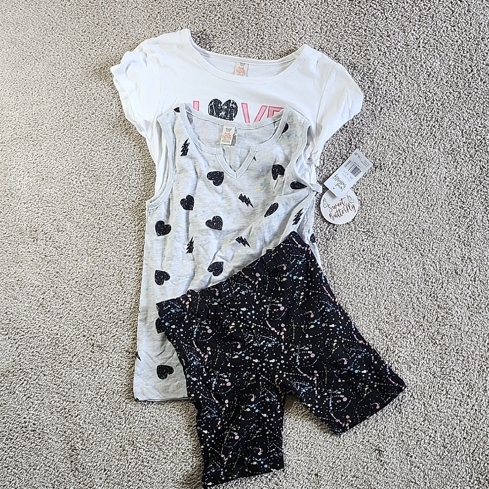 Kids 3 Piece Set with Heart and Star Patterns